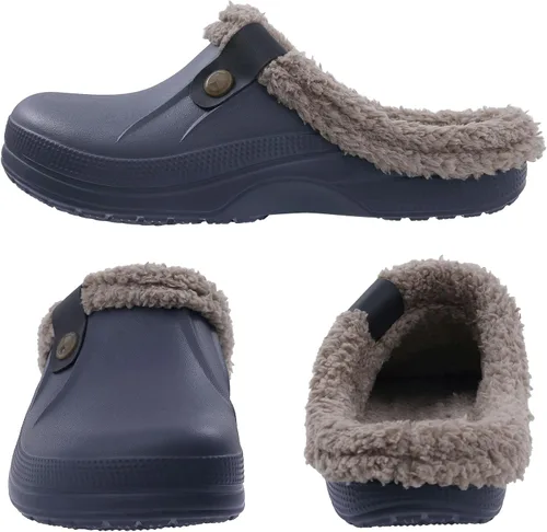 Vista 2 de Beslip - Zuecos clásicos forrados de piel, impermeables, para invierno, para mujeres y hombres, para interiores y exteriores