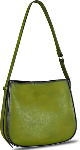 Vista 2 de Bolso bandolera de cuero genuino para mujer, bolso vintage hecho a mano, bolso retro de diseñador Hobo, bolso cruzado