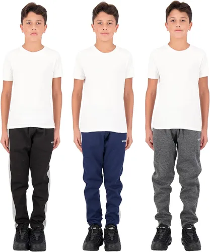 Vista 2 de Hind Boys - Paquete de 3 pantalones deportivos de vellón y tricot, con bolsillos para atletismo y atuendo casual.