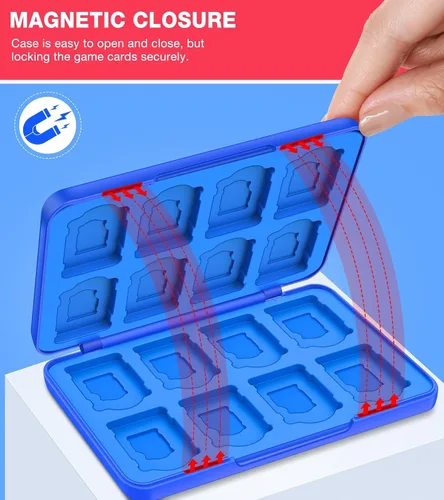 Vista 5 de Funda de juego Switch compatible con Nintendo Switch Game, Switch Game Holder Storage Game Card Cartucho SD con goma suave, carcasa protectora dura