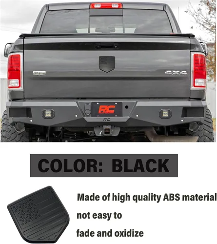 Vista 3 de Emblema de bandera estadounidense compatible con Ram 1500, 2500, 3500, 2009-2018 (negro)