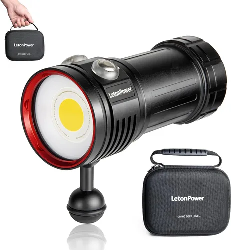 Vista 9 de B15 Luz de Buceo Subacuática 8000 Lúmenes Luces de Vídeo Subacuáticas 80m Luz de Buceo para Deportes Bajo el Agua, Filmación Submarina y Fotografía