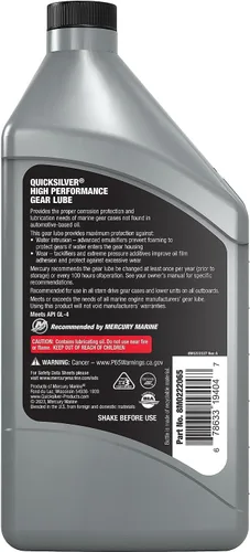 Vista 2 de Quicksilver Lubricante de engranajes de alto rendimiento SAE 90 para fueraborda y accionamientos de popa, 32 oz