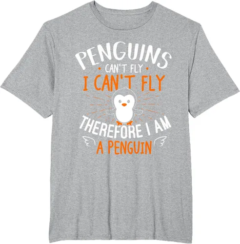 Vista 49 de Penguins Can't Fly Shirt - Camiseta de regalo para amantes de los pingüinos, Azul Azul Marino