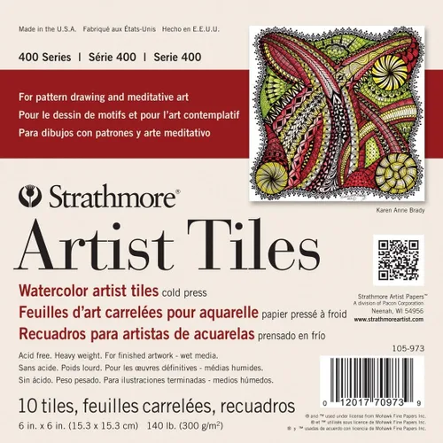 Vista 4 de Strathmore Artist Tiles 20/Pkg-Bristol Vellum -62105970, 4x4, blanco