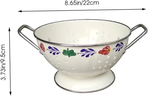 Vista 2 de Cabilock Bandeja de servir de fruta Multifunción Metal Contenedor de frutas Colador decorativo Agujero de drenaje