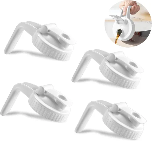 Vista 18 de Paquete de 2 tapas para frascos Mason de boca ancha en forma de V con asa, tapa con pico vertedor para frasco Mason con tapa abatible extendida