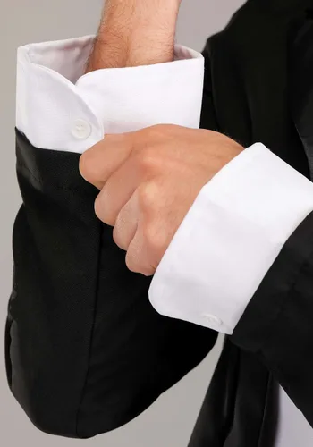 Vista 5 de Butler Outfit For Men Costume Black Tailcoat Jacket With Attached Vest Panels, Shirt Front, Bow Tie And Pants