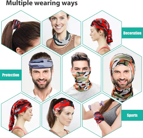 Vista 5 de Sun UV Protection Face Mask Cooling Neck Gaiter Balaclava Bandana Scarf