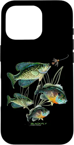 Vista 20 de Crappie Bluegill Fishing Phone Covers Black Fly Case for iPhone 17