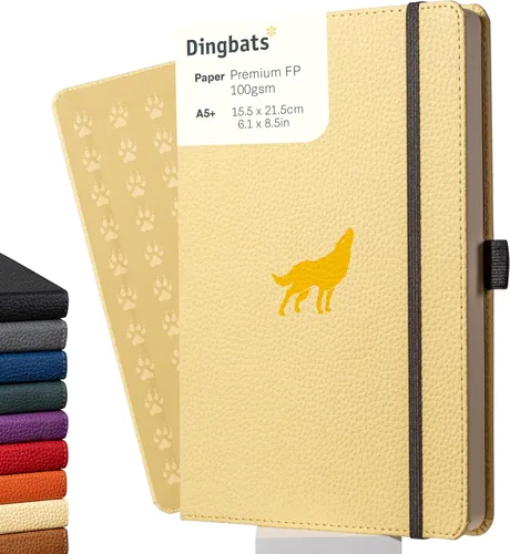 Vista 12 de Dingbats* Cuaderno de Escritura con Líneas de Vida Silvestre A5 - Tapa Dura de Cuero Vegano - Ideal para Trabajo, Viajes - Bolsillo, Cierre Elástico