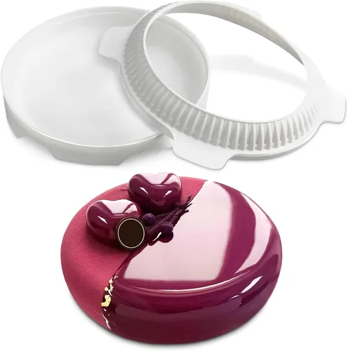 Vista 10 de Molde de corazón rompible – Molde de corazón de silicona con forma de diamante para conchas de chocolate, pasteles de mousse, tarta de queso – Boda