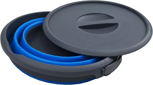 Vista 2 de SAMMART Cubo de plástico plegable de 5.5 L (1.4 galones) con tapa, bañera redonda plegable con tapa, cubo de agua portátil para pesca, maceta