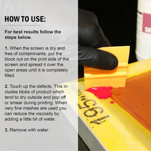 Vista 5 de Ecotex® Screen Printing SR Liquid Tape Block Out (galón - 128oz.) - Cinta de bloqueo resistente a los disolventes para pantallas de serigrafía y Rojo