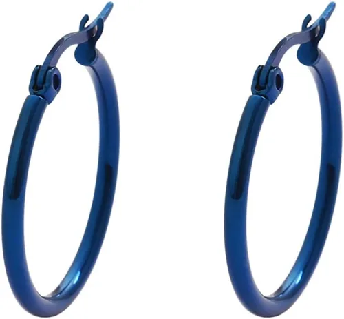 Vista 11 de Edforce - Aretes de acero inoxidable tipo argolla (20-60 mm de diámetro)