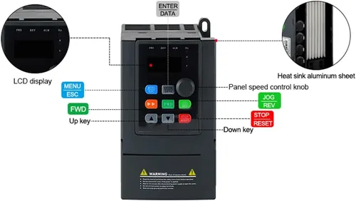 Vista 5 de ATO Controlador monofásico de velocidad del motor monofásico VFD 1HP 220V 0.75kW Salida monofásica VFD Unidad de frecuencia variable
