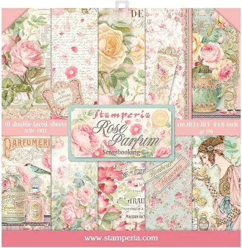 Vista 17 de Scrapbooking Bloc pequeño 10 hojas CM 20.3 x 20.3 (8 x 8 pulgadas) Selección de fondos - Rosa Perfum
