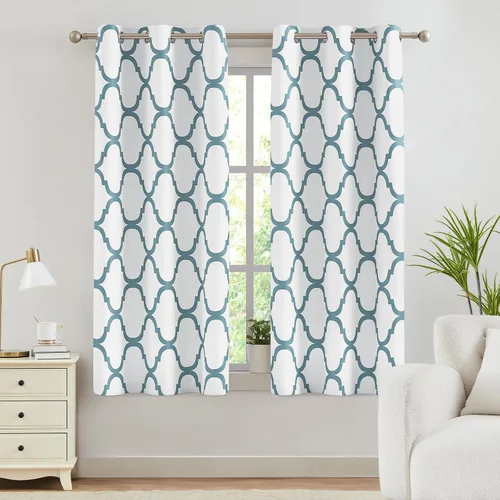 Vista 44 de Melodieux - Cortinas de bolsillo de moda marroquí para cocina, cafetería o baño, pequeñas ventanas