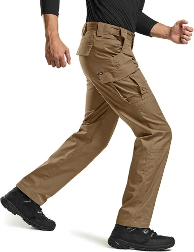 Vista 4 de CQR Men's Flex Stretch Tactical Pants, Water Resistant Ripstop Cargo Pants, Lightweight EDC Outdoor Hiking Work Pants