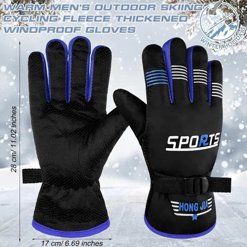 Vista 3 de Bencailor 4 pares de guantes de esquí para hombres, mujeres y niños, guantes de nieve resistentes al viento, guantes de invierno cálidos