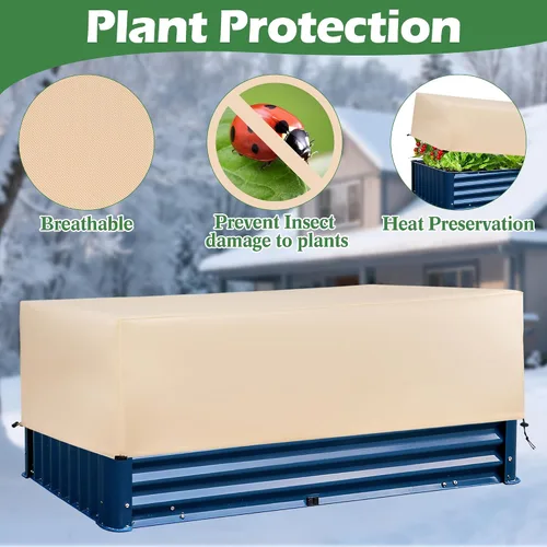 Vista 6 de Cubierta de Protección contra Heladas para Plantas Paquete de 2 con Cordón Elástico, 3.54 oz/yd² Manta de Tela para Heladas de Invierno Cubiertas