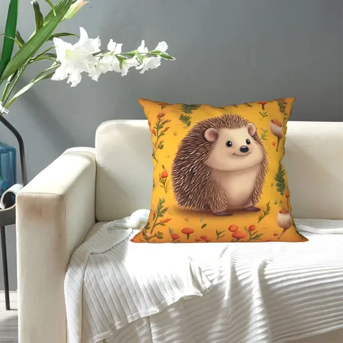 Vista 7 de Fundas de almohada decorativas con estampado de erizo, fundas de cojín cuadradas, funda de cojín suave, funda de almohada para decoración del hogar