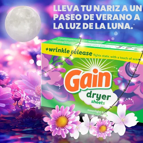 Vista 3 de Gain Hojas para secadora, aroma Moonlight Breeze, 120