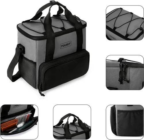 Vista 3 de TOURIT Bolsa térmica de almuerzo con bolsas de hielo reutilizables para enfriadores de larga duración