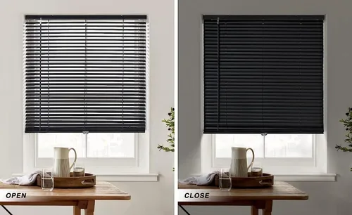 Vista 61 de LazBlinds Mini persianas de aluminio de 1" sin herramientas, sin necesidad de taladro, persianas sin cables para ventanas, persianas horizontales