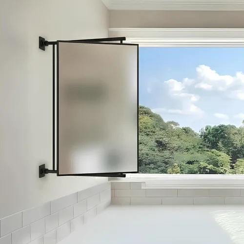 Vista 6 de BRIXWELL Pivot-N-Vue - Espejo rectangular con doble bisagra, acabado negro Negro mate