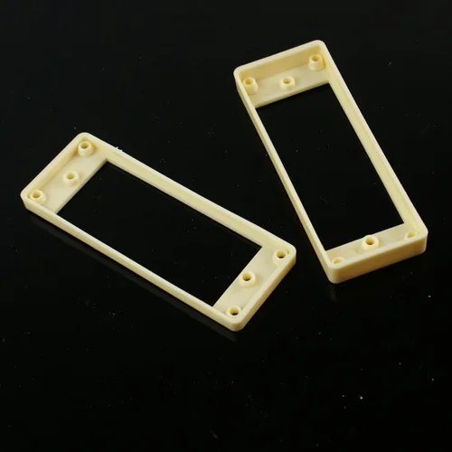 Vista 4 de Mini anillos de montaje Humbucker para puente y cuello, crema de fondo curvado (juego de 2)