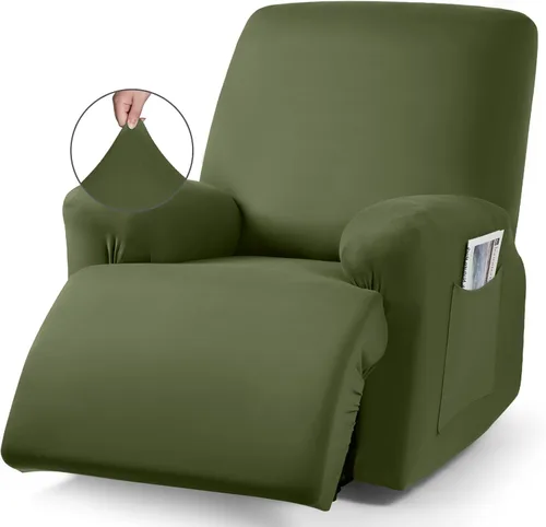 Vista 11 de TAOCOCO Sofá reclinable con funda de consola central, 4 piezas de tela de poliéster elástica, protector de muebles suave y lavable