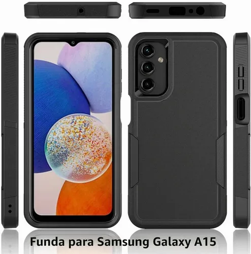 Vista 8 de Funda para Samsung Galaxy A15 5G: Funda protectora de doble capa resistente de servicio pesado para teléfono celular a prueba de golpes rugosa