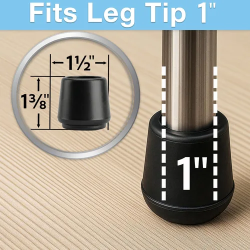 Vista 5 de Tacos de goma para patas de 1 pulgada (4 unidades), color negro SoftTouch, 4440695N, Negro