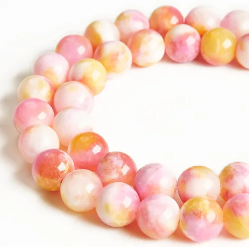 Vista 16 de 60 piezas de cuentas de aguamarina natural de 6 mm, cuentas de piedras preciosas redondas sueltas para hacer joyas