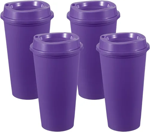 Vista 14 de uxcell 2 tazas reutilizables para café, 16 onzas, café de viaje, color azul Azul claro
