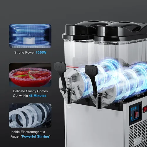 Vista 7 de TECSPACE Máquina comercial para hacer helados, máquina de helado suave, 5.3 a 7.4 galones por hora, panel LED de limpieza automática
