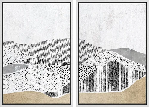 Vista 82 de SIGNWIN Lienzo enmarcado para pared, ilustraciones abstractas texturizadas en tonos beige terrosos, arte moderno, decorativo, contemporáneo