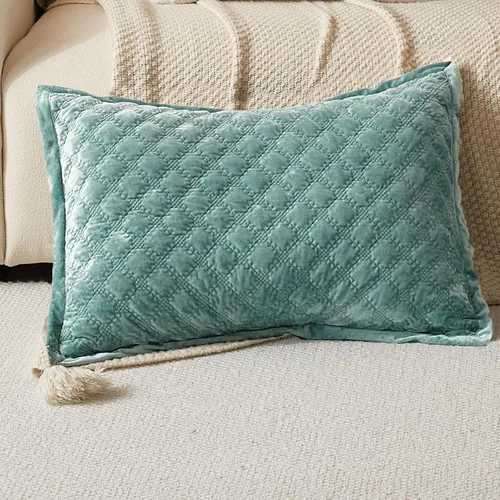 Vista 23 de Funda de Almohada Decorativa 18x18 1 Pieza Funda de Almohada Cuadrada de Terciopelo Suave Amigable con la Piel Proceso Cruzado Fundas de Cojín