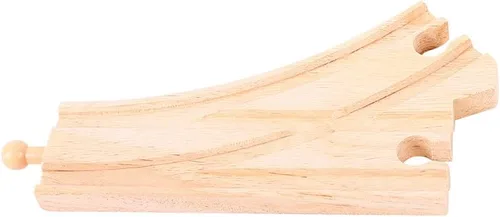 Vista 5 de Bigjigs Rail Puntos curvados (paquete de 2) – Otras marcas de rieles de madera principales son compatibles