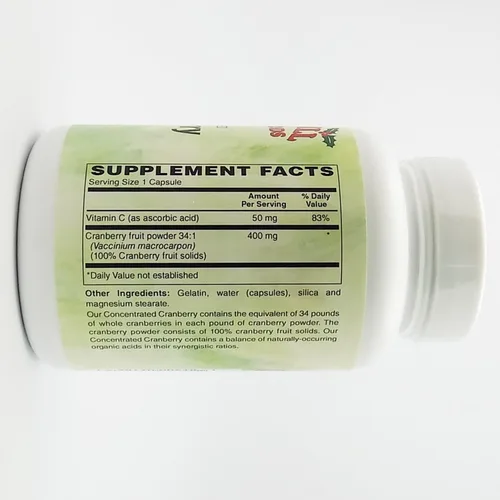 Vista 2 de Holly Hill Health Foods, Cran-Max Arándano Concentrado 400 MG, 120 Cápsulas
