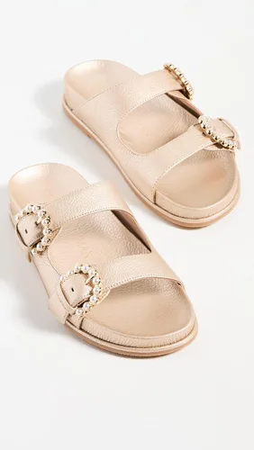 Vista 5 de Stuart Weitzman Sandalias Piper Slide para mujer, Metálico