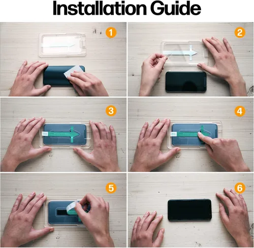 Vista 6 de Power Theory Protector de pantalla de vidrio templado diseñado para iPhone 12 Pro Max [dureza 9H], kit de fácil instalación, 99% HD libre