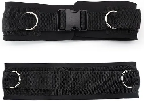 Vista 6 de LOOEEL Adjustable Waist Belt Soft Neoprene Padded Belt with 2 Movable Rings for Cable Machines Fitness Exercise Speed Agility Resistance Training