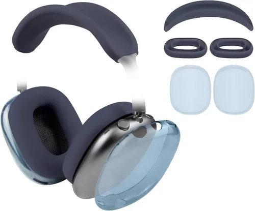 Vista 14 de Kit protector SOULWIT para AirPods Max, cubierta de diadema + protector de estuche de TPU + cubierta de almohadillas de silicona, accesorio Negro