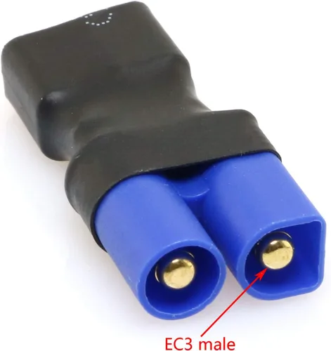 Vista 3 de DGZZI Sin cables Conector 2PCS EC3 macho a hembra T-Plug Adaptador para RC FPV Vehículo Power Wire Lipo Batería