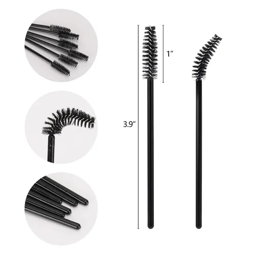Vista 2 de Tbestmax - 50 unidades de varillas desechables para pestañas, varillas para peinar las cejas para extensiones de pestañas, varillas para pestañas