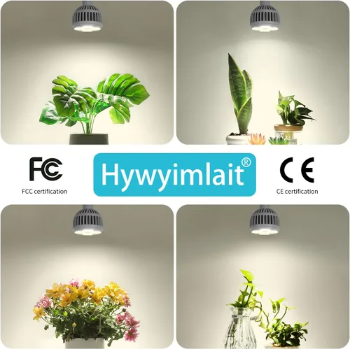 Vista 8 de Hywyimlait Luces de cultivo para plantas de interior, espectro completo de 4000 K, bombilla para plantas de 22 W con alto PPFD, base E27, bombilla
