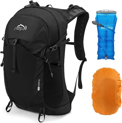 Vista 13 de IX INOXTO Mochila de hidratación para senderismo con bolsa de agua de 3 litros para mujeres y hombres, mochila de agua de 25 litros para senderismo