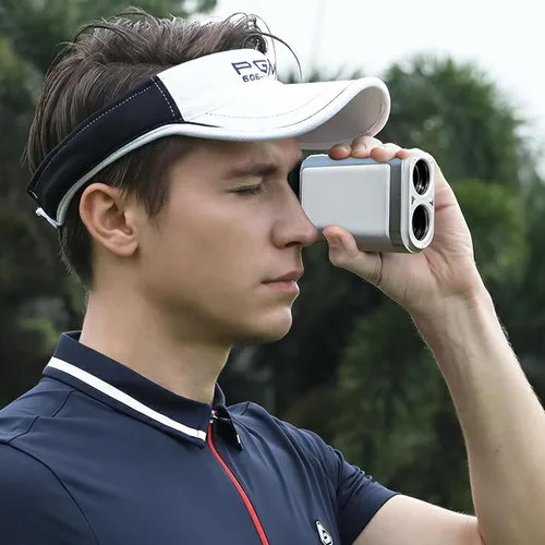 Vista 6 de PGM Golf Rangefinder with Slope, Red/Green OLED Display & 7X Magnification Laser Range Finder, 600/1300 Yards Golf Distance Finder with Pin Lock